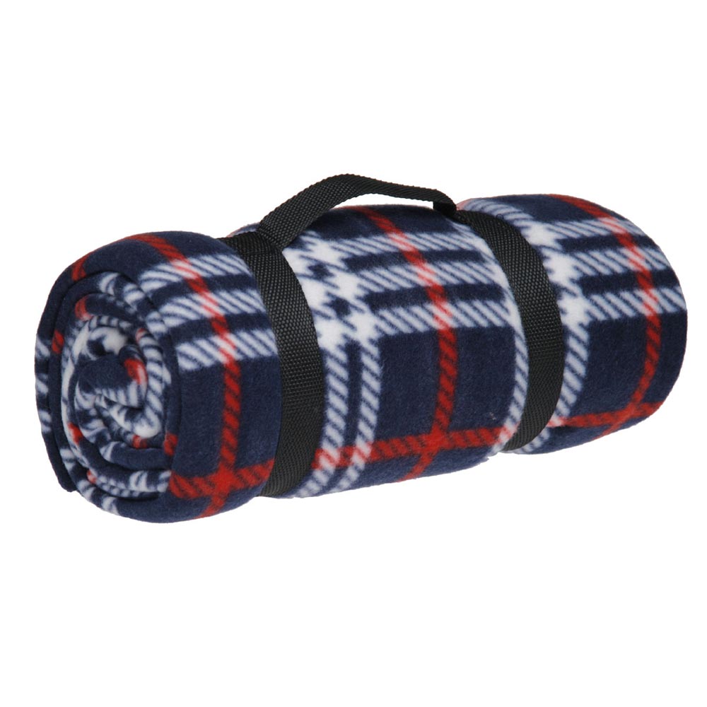 Флісовий плед т-синій у клітку