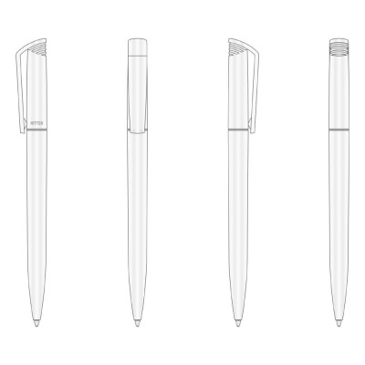 Ручка пластикова Flip (Ritter Pen)