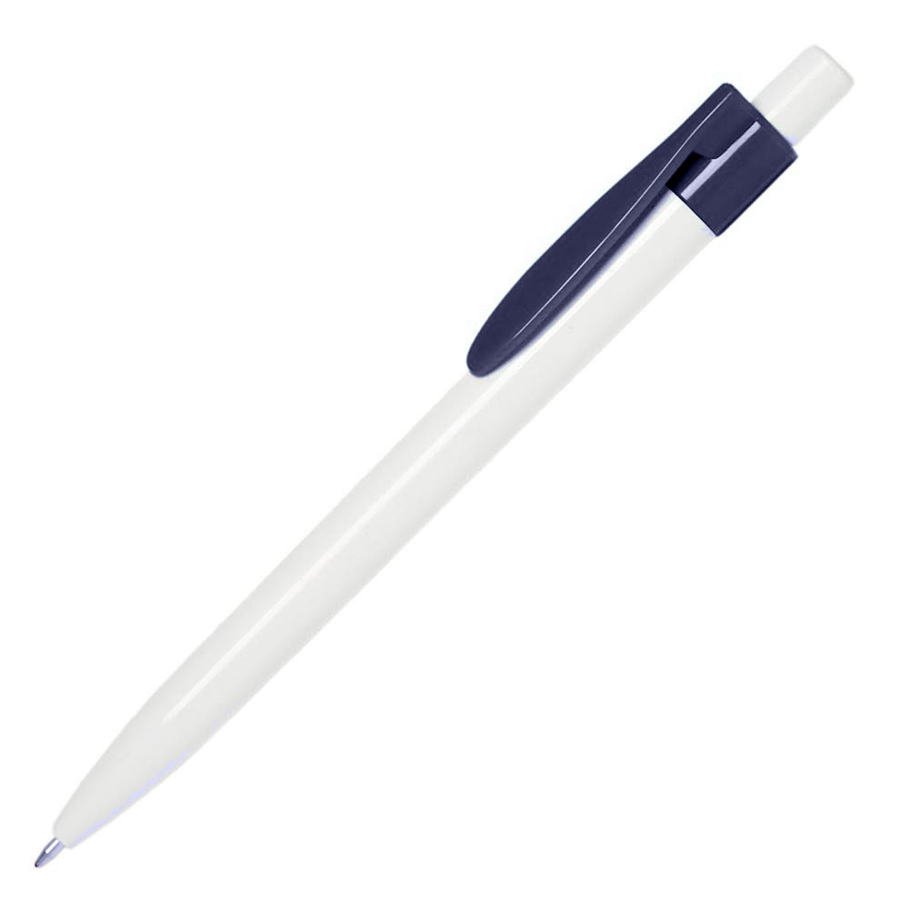 Ручка пластиковая белая с синим