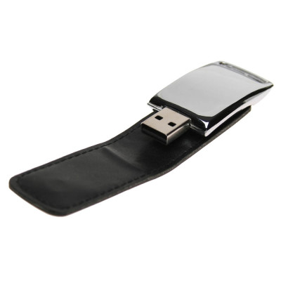 Шкіряна флеш-пам'ять метал + шкіра