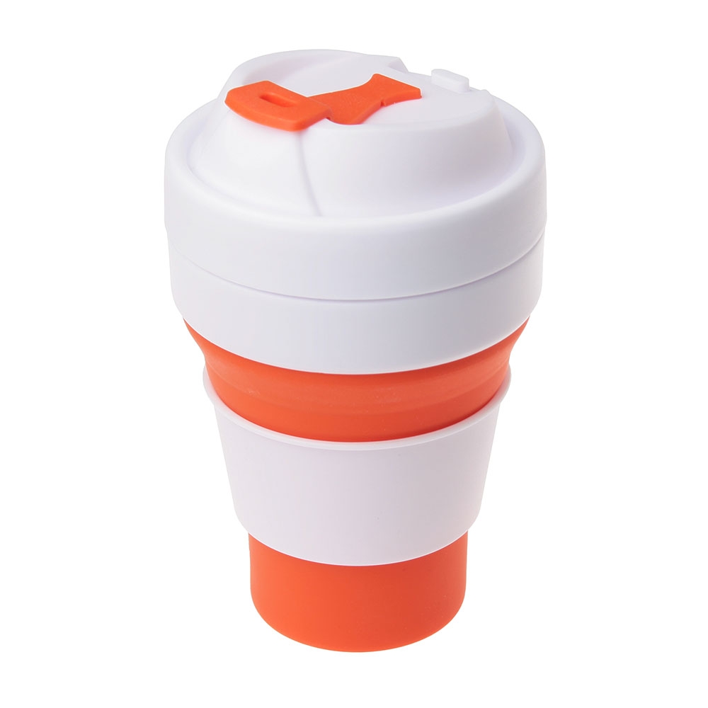 Складана силіконова чашка з кришкою, 355 мл