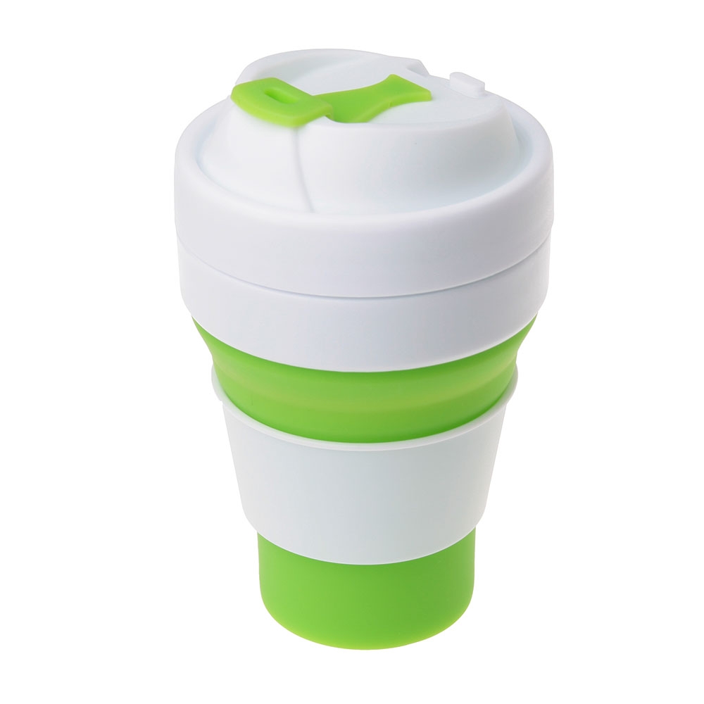 Складана силіконова чашка з кришкою, 355 мл