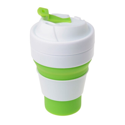 Складана силіконова чашка з кришкою, 355 мл