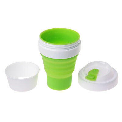 Складана силіконова чашка з кришкою, 355 мл