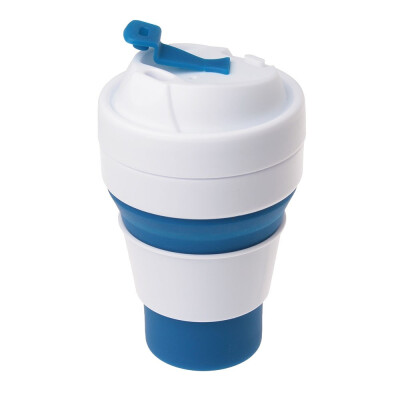 Складана силіконова чашка з кришкою, 355 мл