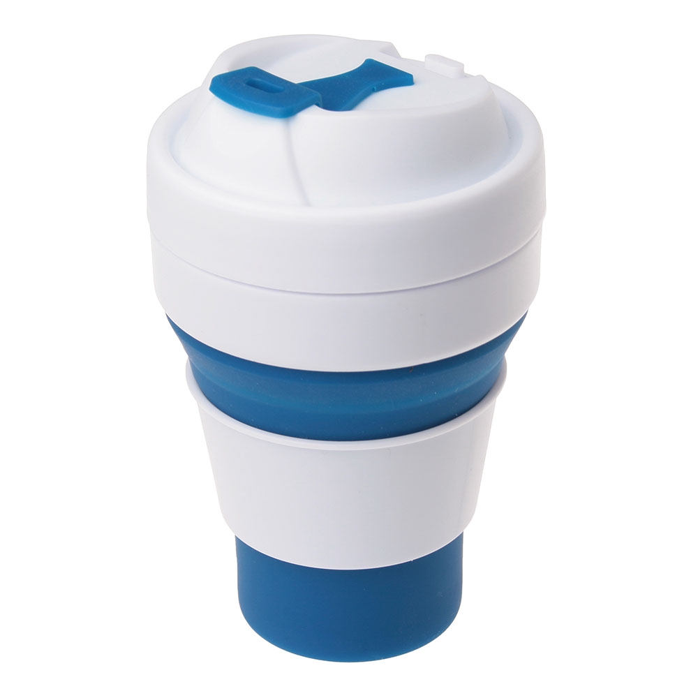 Складана силіконова чашка з кришкою, 355 мл