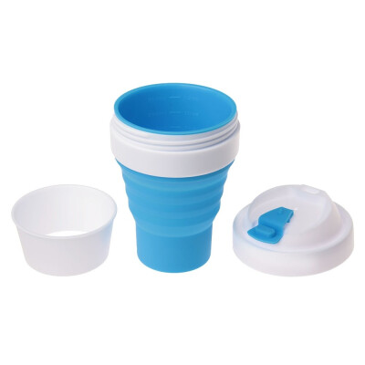 Складана силіконова чашка з кришкою, 355 мл