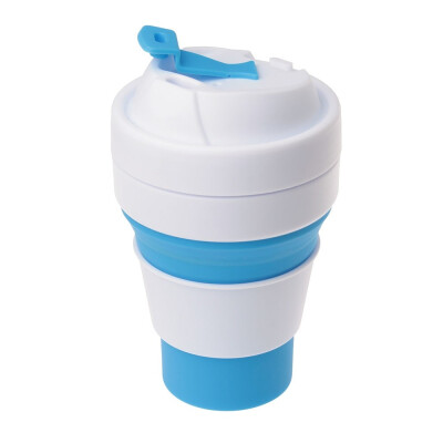Складана силіконова чашка з кришкою, 355 мл