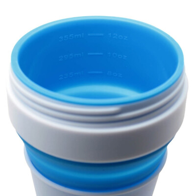 Складана силіконова чашка з кришкою, 355 мл