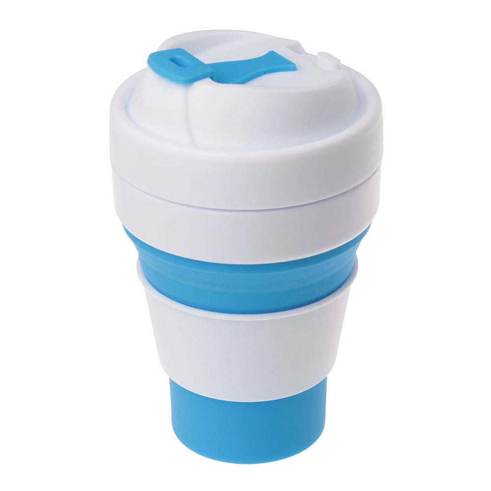 Складана силіконова чашка з кришкою, 355 мл