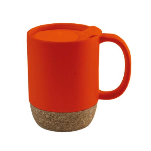 Керамическая кружка KAROLINA, 400 мл с корковой подставкой