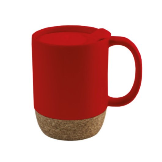 Керамическая кружка KAROLINA, 400 мл с корковой подставкой