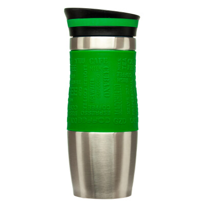 Металева термочашка з силіконовим утримувачем, 380 мл