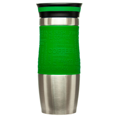 Металева термочашка з силіконовим утримувачем, 380 мл