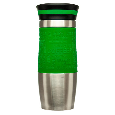 Металева термочашка з силіконовим утримувачем, 380 мл