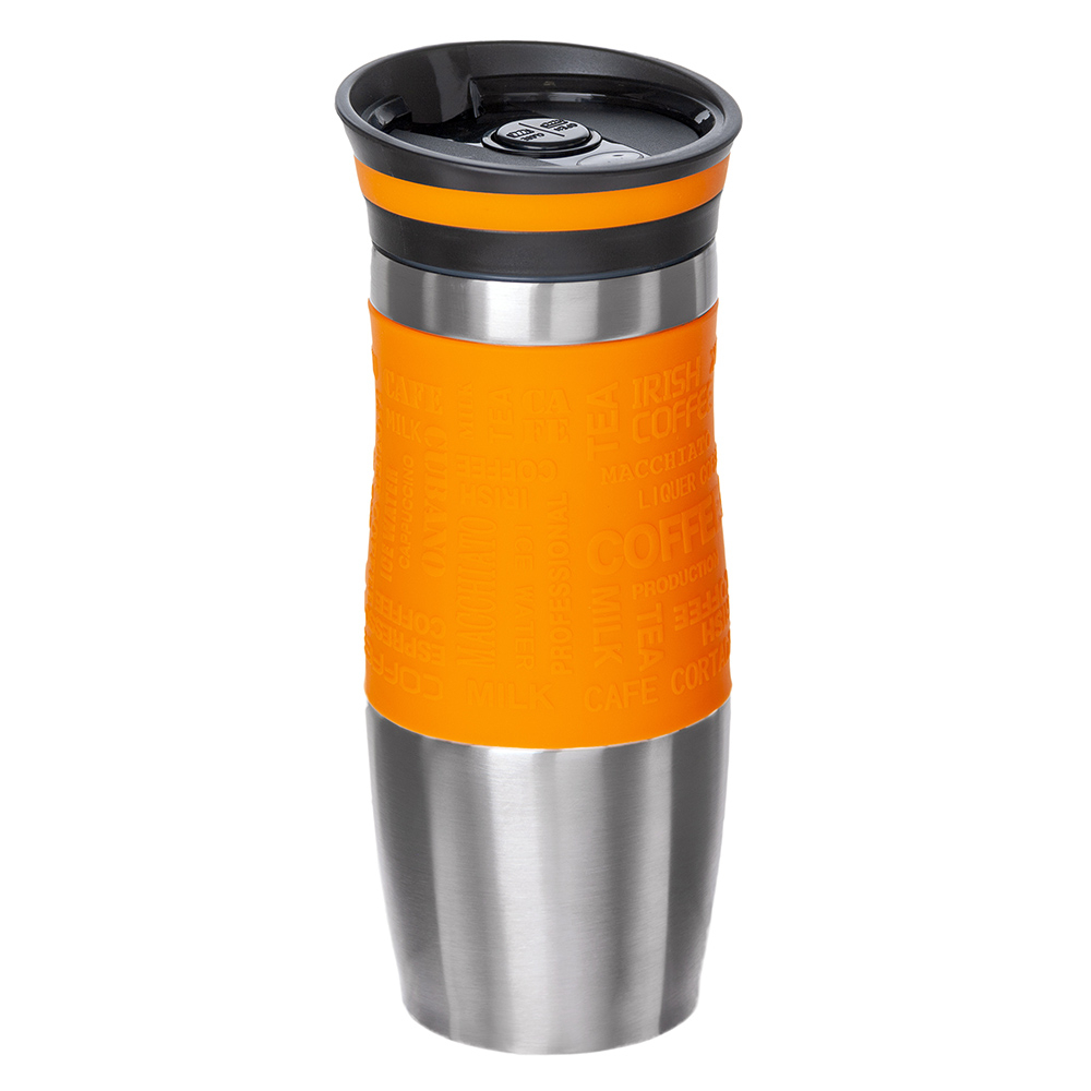 Металева термочашка з силіконовим утримувачем, 380 мл