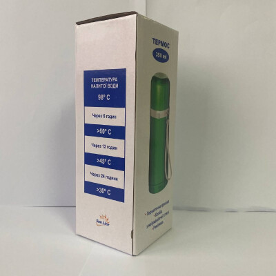 Небольшой металлический термос с ремешком, 350 мл