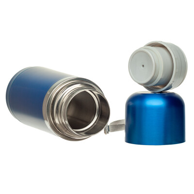 Небольшой металлический термос с ремешком, 350 мл