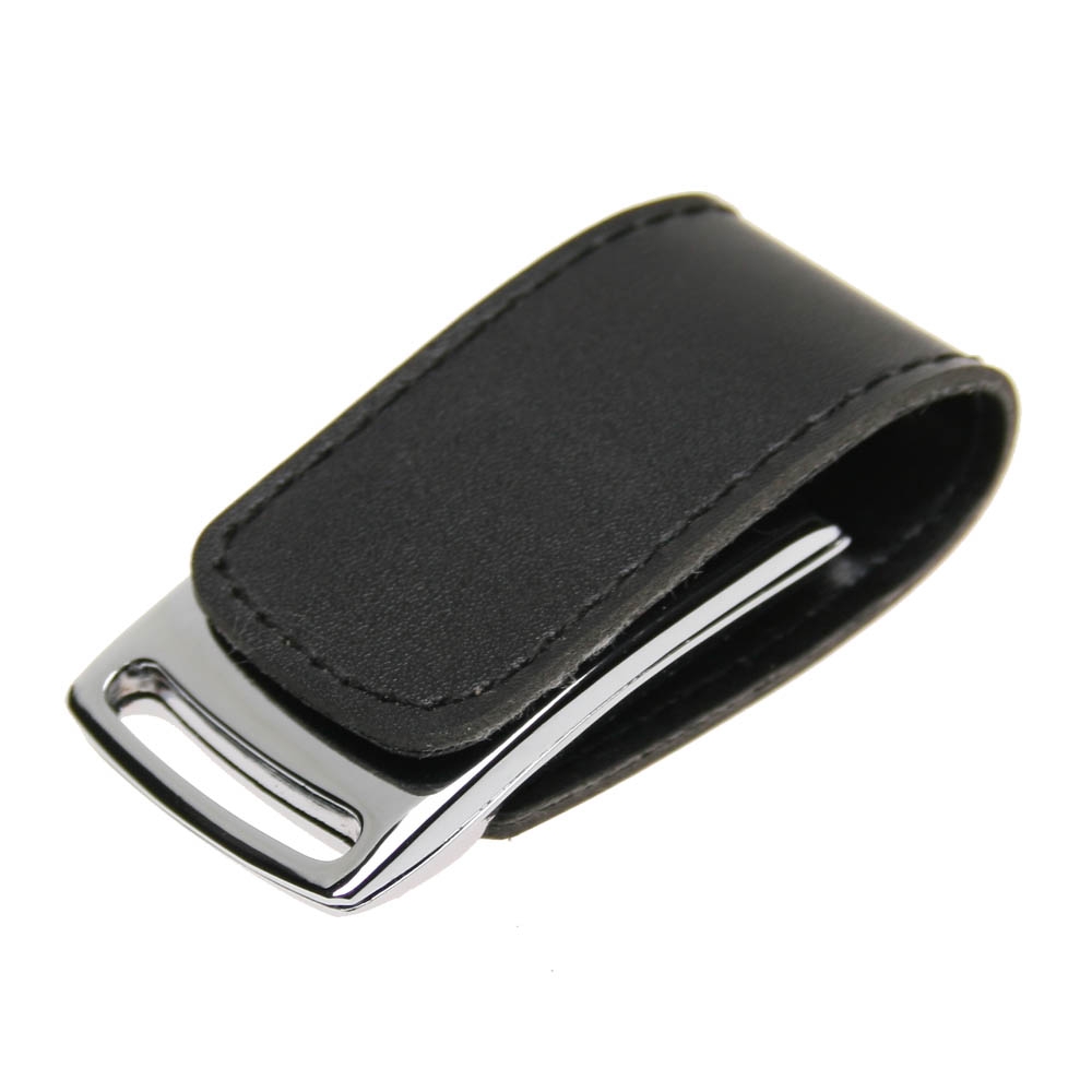 Металева флеш-пам'ять із шкіряним чохлом