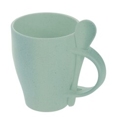 Эко-чашка 300 мл с ложкой, бамбуковая