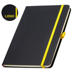 Записна книжка А5 з можливістю кольорового гравіювання, кремовый блок в ленейку