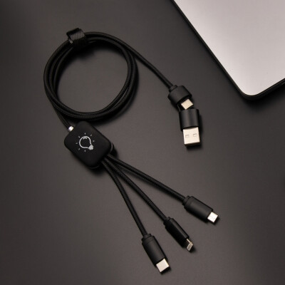 Зарядный кабель 5-в-1 (40 W) с LED подсветкой 'SCX.design C28'