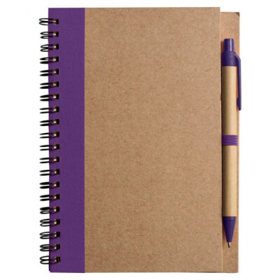 Эко блокнот на пружине + эко ручка