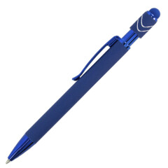 RELAXA, Ручка-антистресс со спинером, стилусом и цветными UV элементами, металл/софт-тач