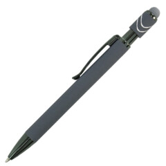 RELAXA, Ручка-антистресс со спинером, стилусом и цветными UV элементами, металл/софт-тач