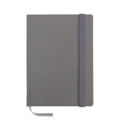 Блокнот А5 в клетку Софт, серый, крем. блок, жесткая обкл.