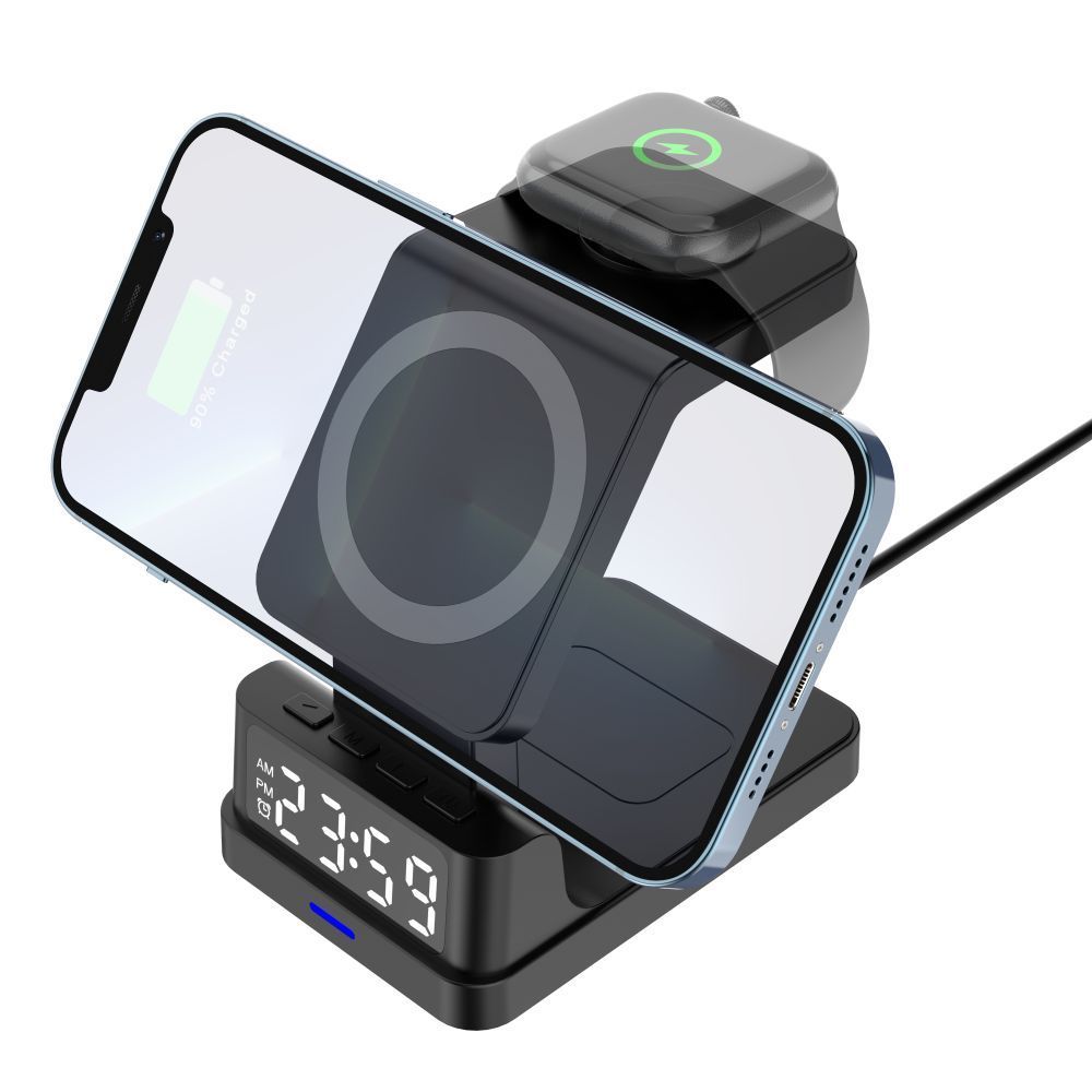 Бездротовий зарядний пристрій TheGeneral FlashCharge 15W з годинником